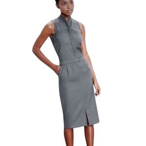 🌟 J. Crew Patch Pocket Shirt Dress, grey wool, size 2